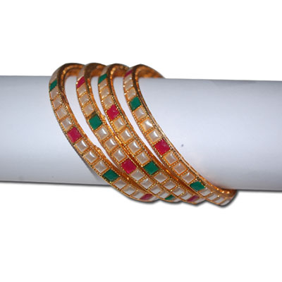 "Stone Bangles - MGR-1212 ( 4 Bangles) - Click here to View more details about this Product